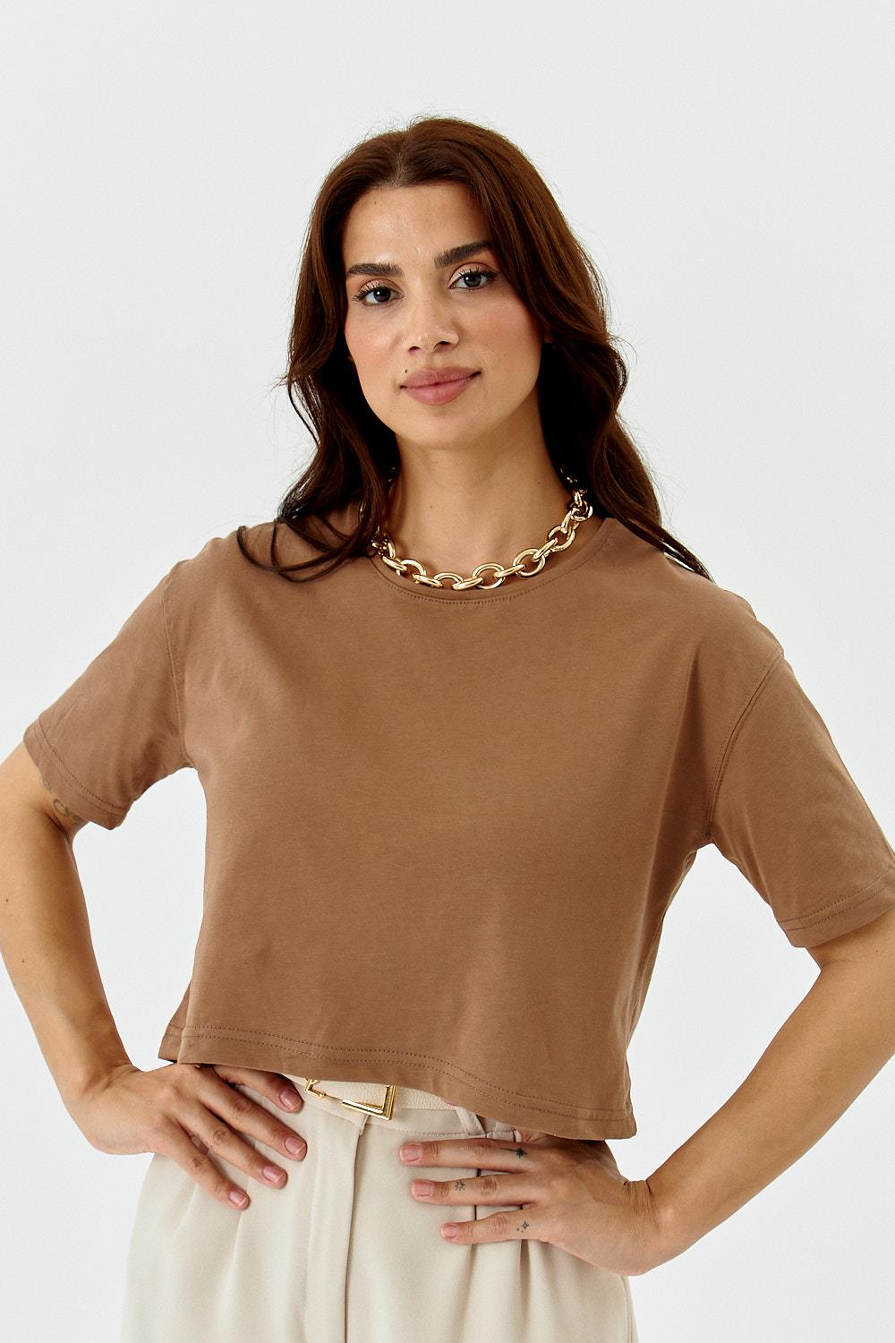 Camiseta básica de manga corta para mujer