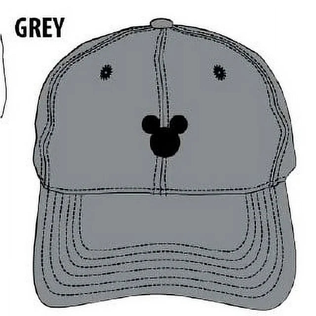 Adult Gray Mickey Head Silhouette