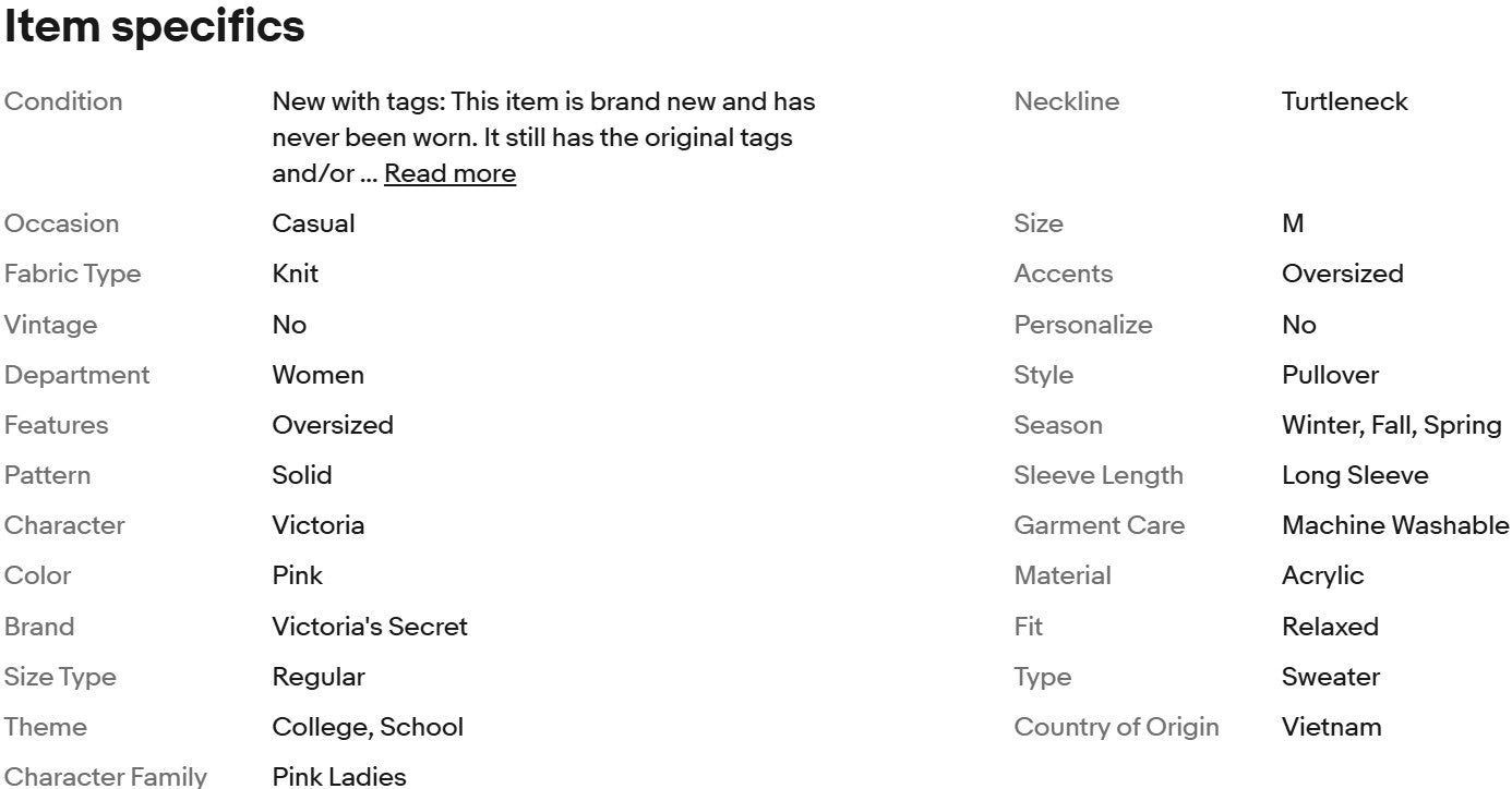 Suéter de cuello alto estilo universitario de punto ancho de Victoria's Secret PINK