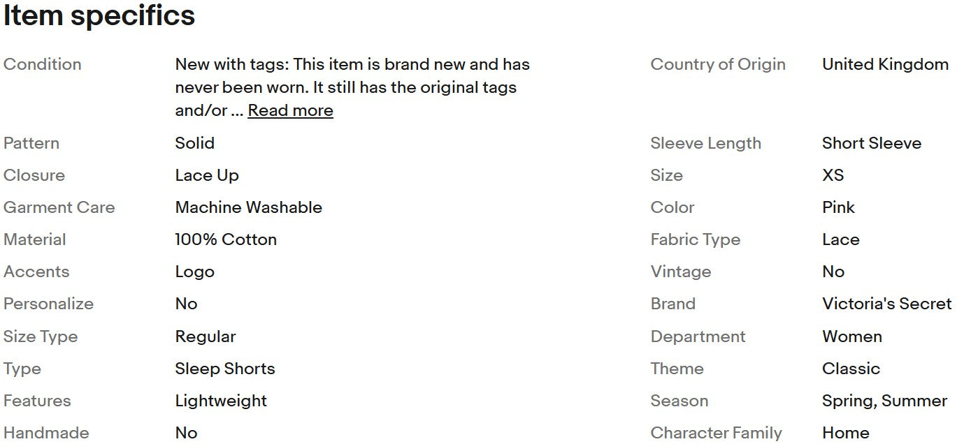 Pijama corto clásico Randa de Victoria's Secret PINK