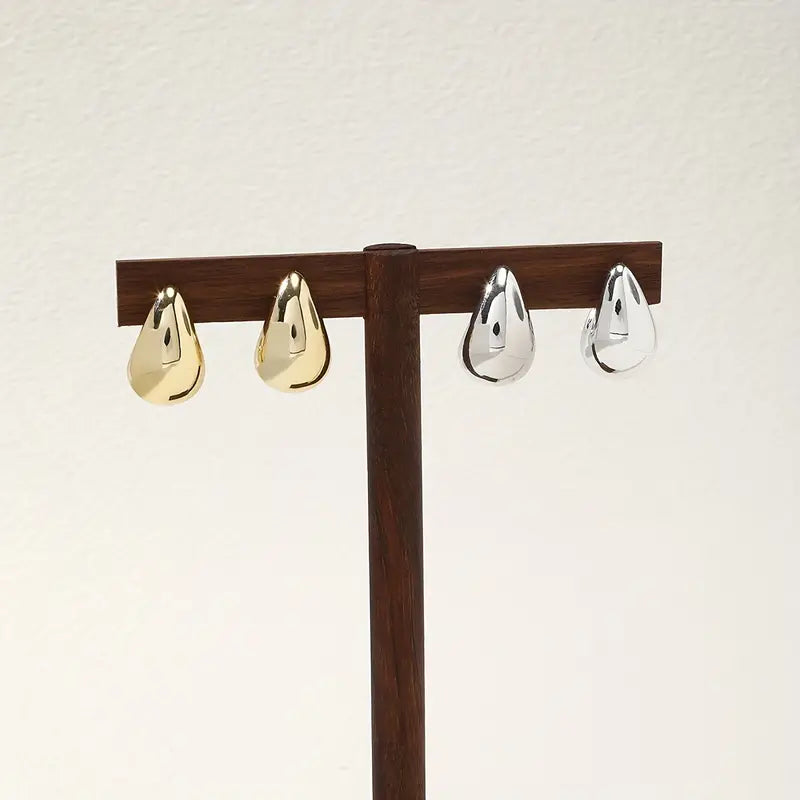 Conjunto de brincos de argola em forma de lágrima elegante e minimalista para mulheres, estilo punk retrô, adequado para uso diário