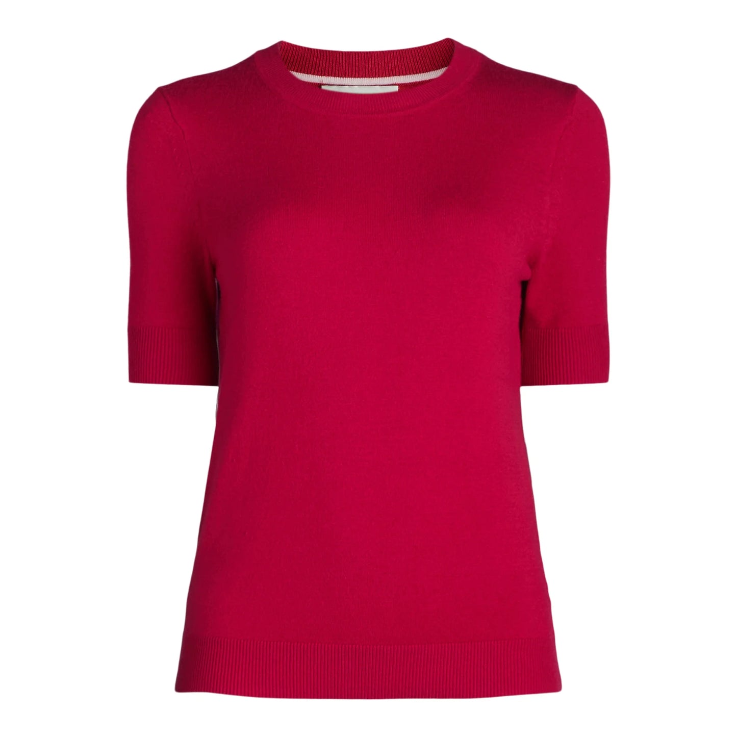 Camiseta de suéter encogido de hilo acogedor para mujer con mangas cortas, de ensamblaje gratuito