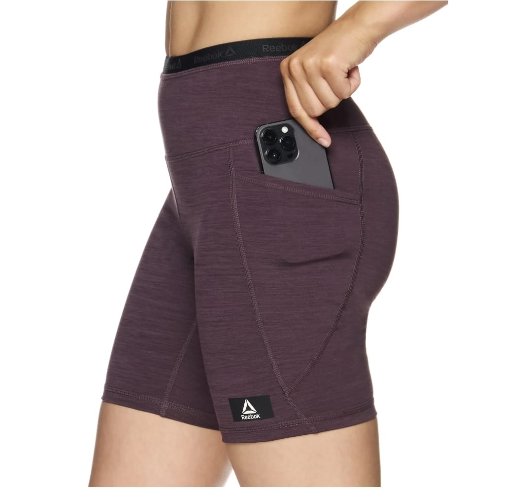 Shorts de compressão Reebok Flex High Rise feminino com bolsos
