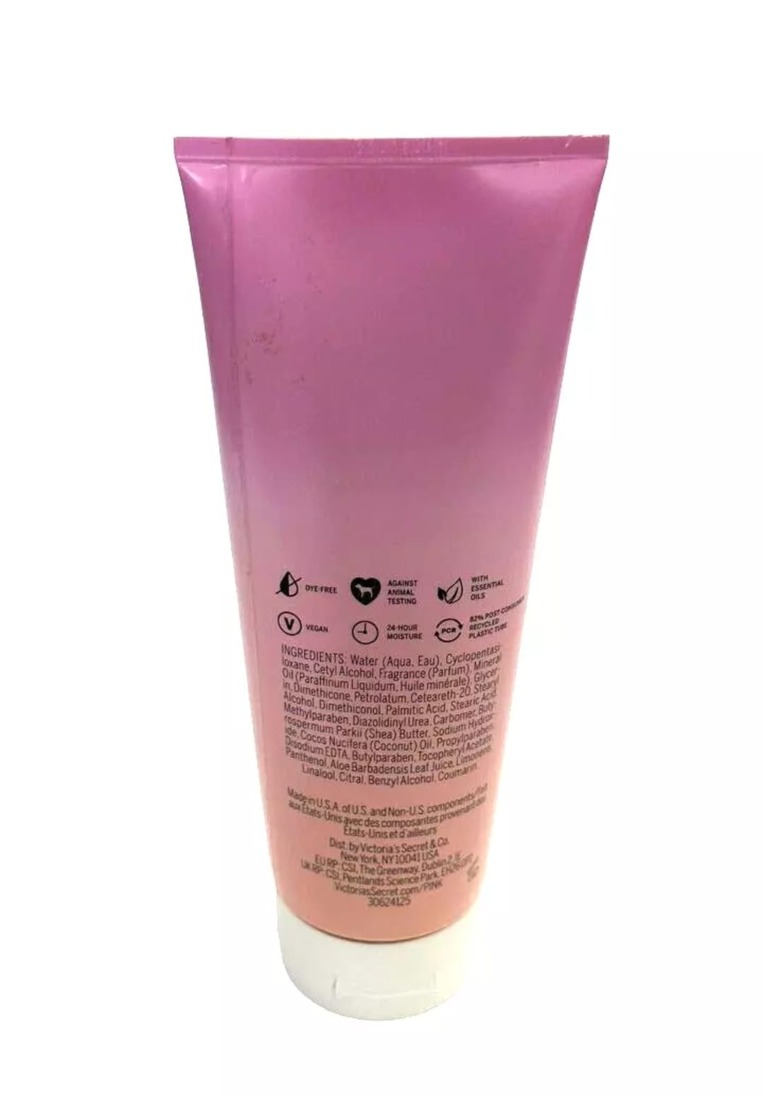 Loción corporal de vainilla tropical rosa con flor de coco