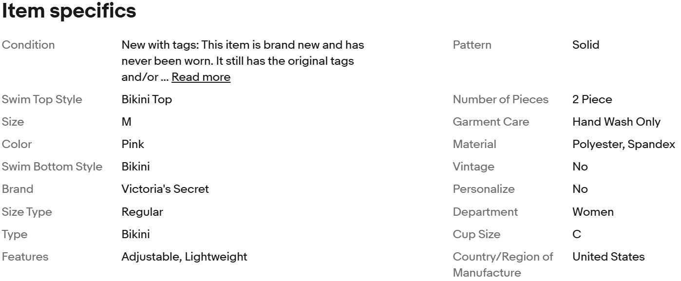 Victoria's Secret Women's Deluxe 2-Piece Shine Swimsuit New, Bottom M, Top 34C