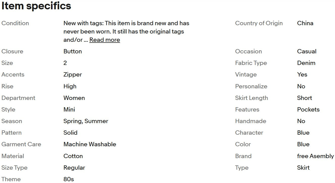 Free Assembly Women's Skirt Mini, Blue Denim