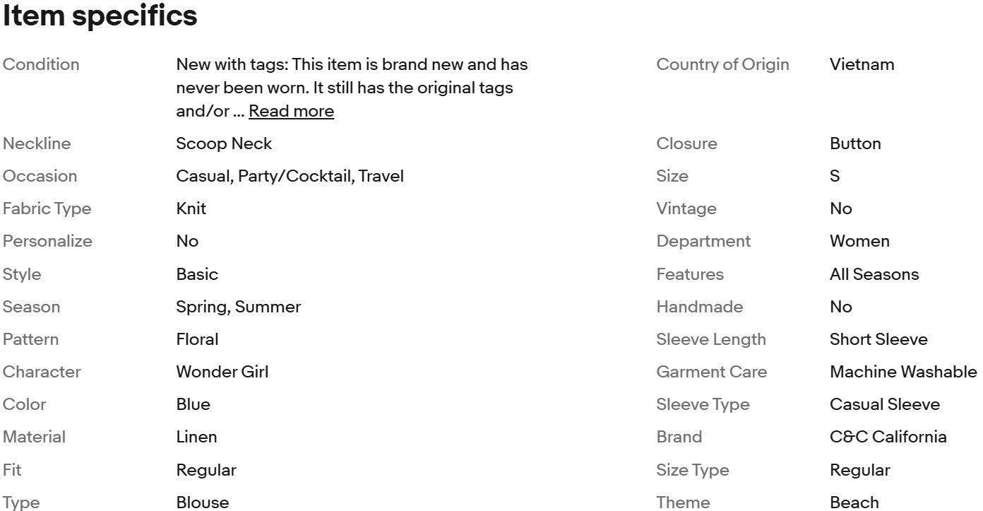 Blusa feminina C&C California em linho azul floral, manga curta, estilo boho praia/artístico.