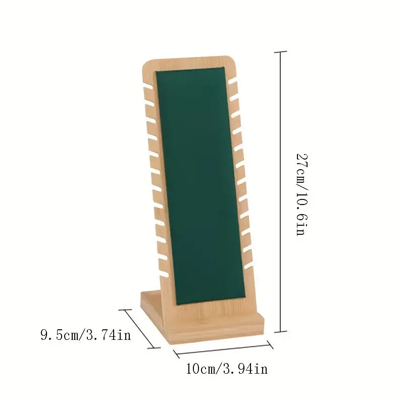 1 soporte de exhibición de collar desmontable de madera de bambú, estante de exhibición de cadena larga, tablero de exhibición de pulseras, estante de joyería