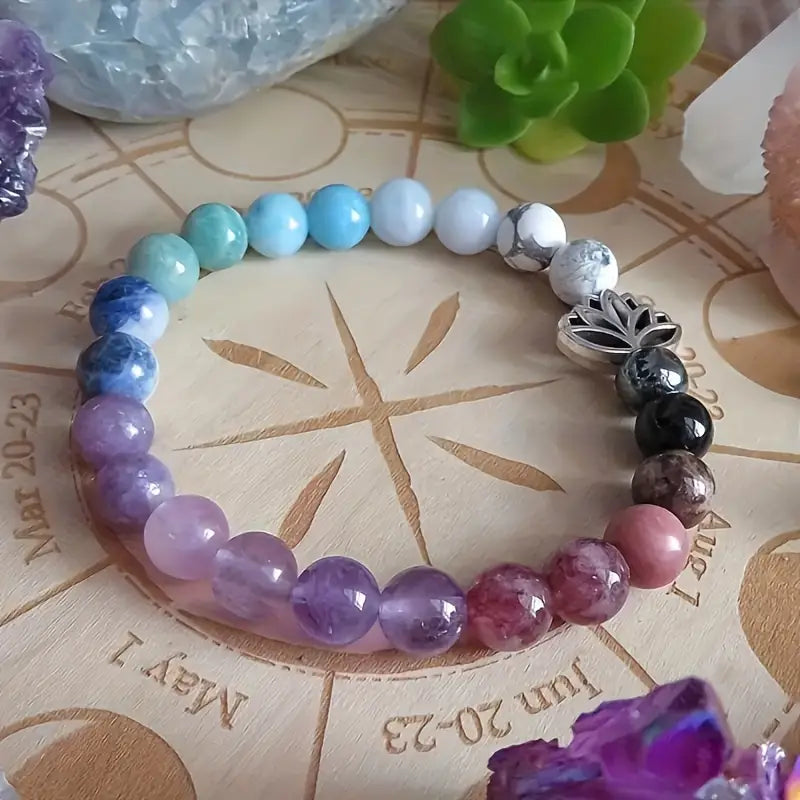 Anxiety Relief Affirmation Bracelet: A Spiritual Hand Chain for Peace, Serenity, Self-Love, and Calm