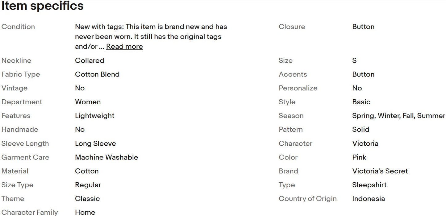 Camisola de dormir rosa Victoria's Secret, estilo boyfriend, tamanho grande