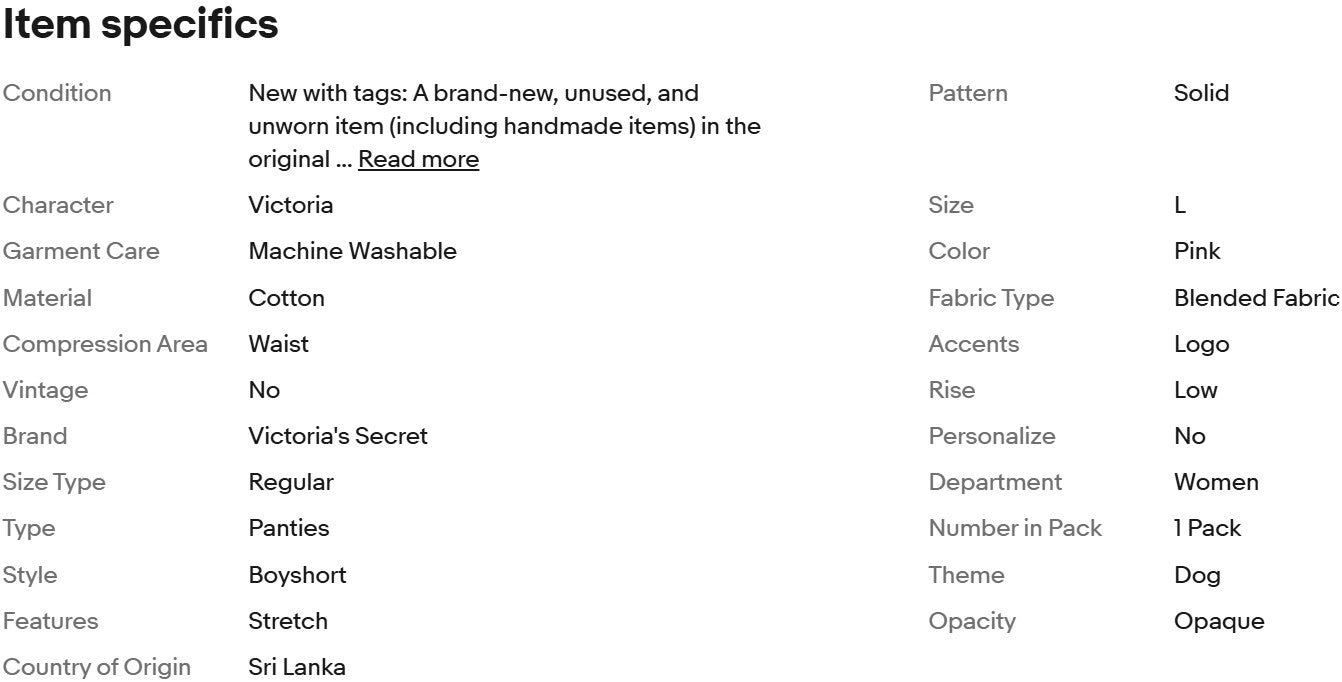 Braguita tipo bóxer Victoria's Secret PINK con logo de perro