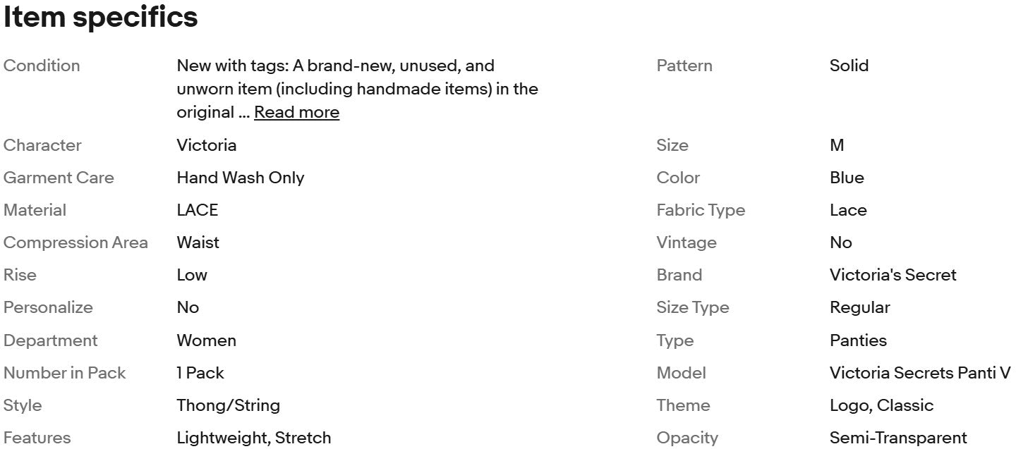 Victoria's Secret Panti V-String, encaje Randa