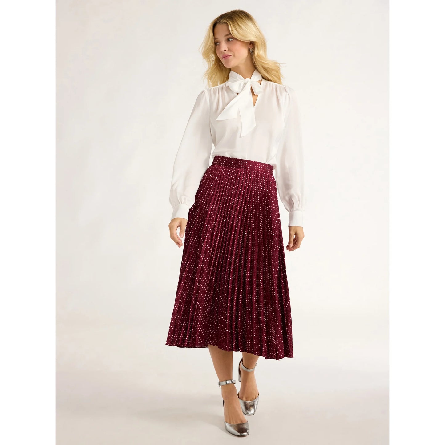 Free Assembly Women’s Pleated Midi Skirt