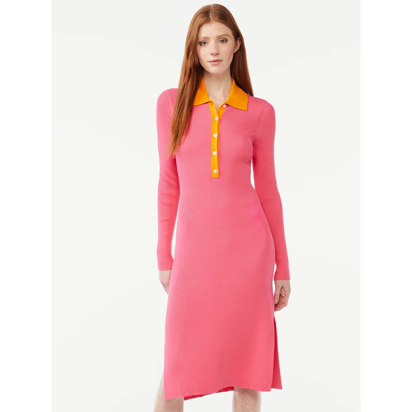 Free Assembly Women's Polo Sweater Midi Dress