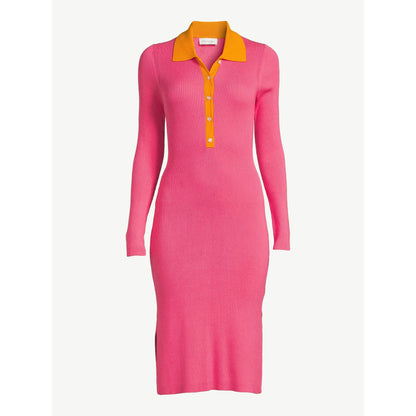 Free Assembly Women's Polo Sweater Midi Dress