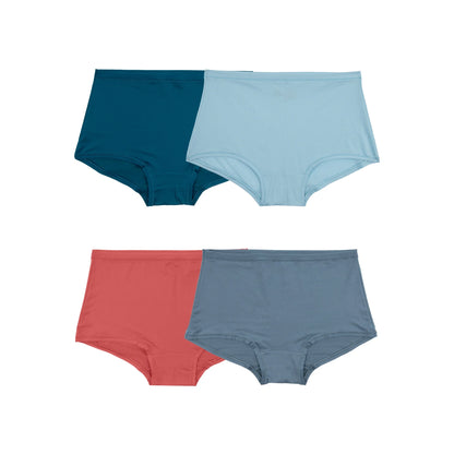 Fruit of the Loom Women's Getaway Collection, Cooling Mesh Boy Short Underwear, 4-Pack