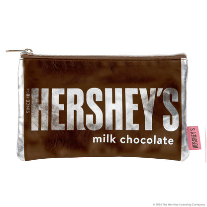 Bolsa de regalo suave con temática de chocolate con leche Hershey, cierre de cremallera, multicolor