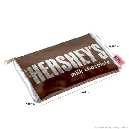 Bolsa de regalo suave con temática de chocolate con leche Hershey, cierre de cremallera, multicolor