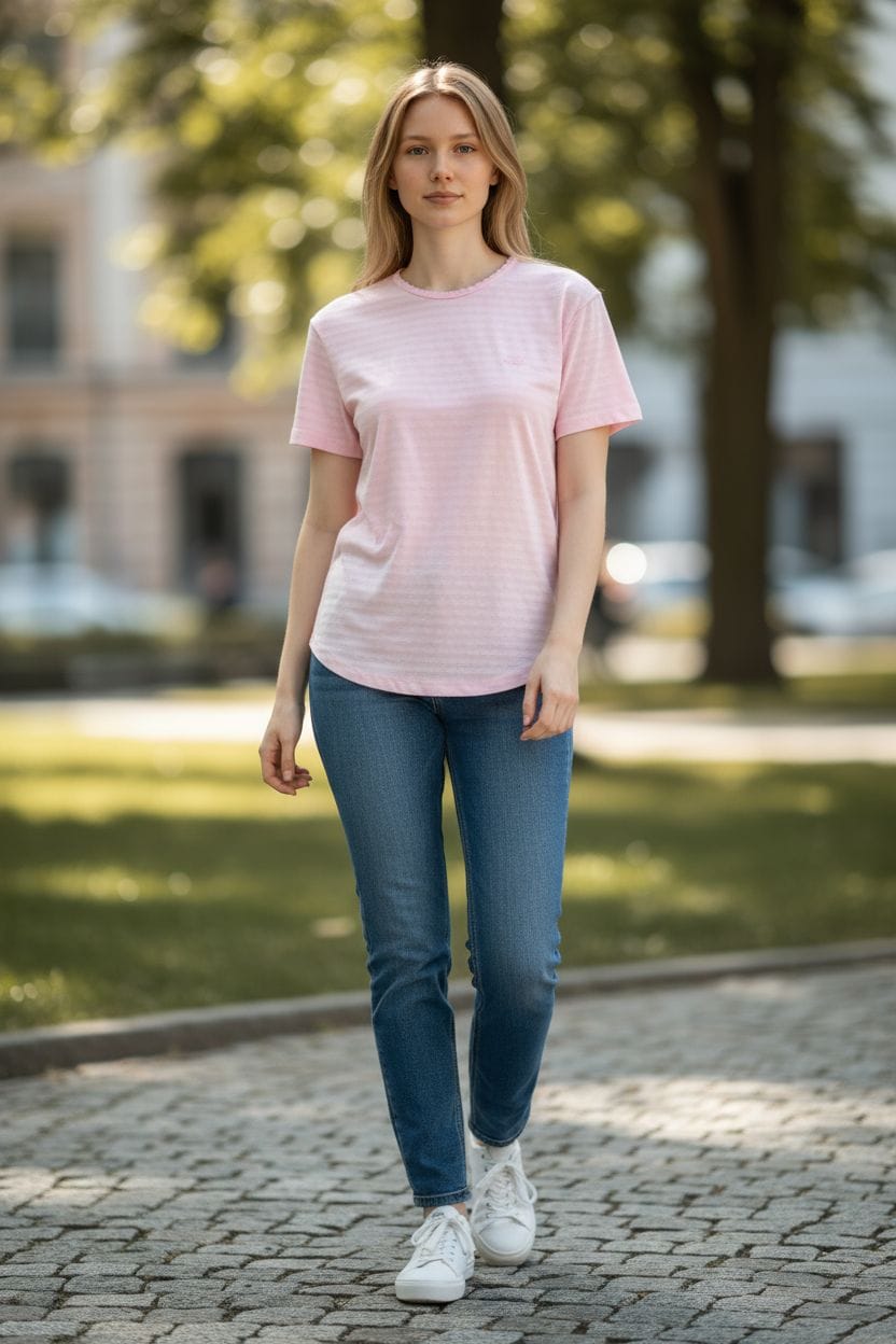 Camiseta de pijama Victoria's Secret PINK, con el logo rosa bordado.