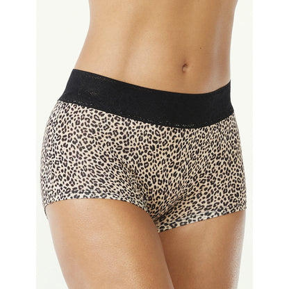 Joyspun Women's Modal and Lace Boyshort Panties, 3-Pack