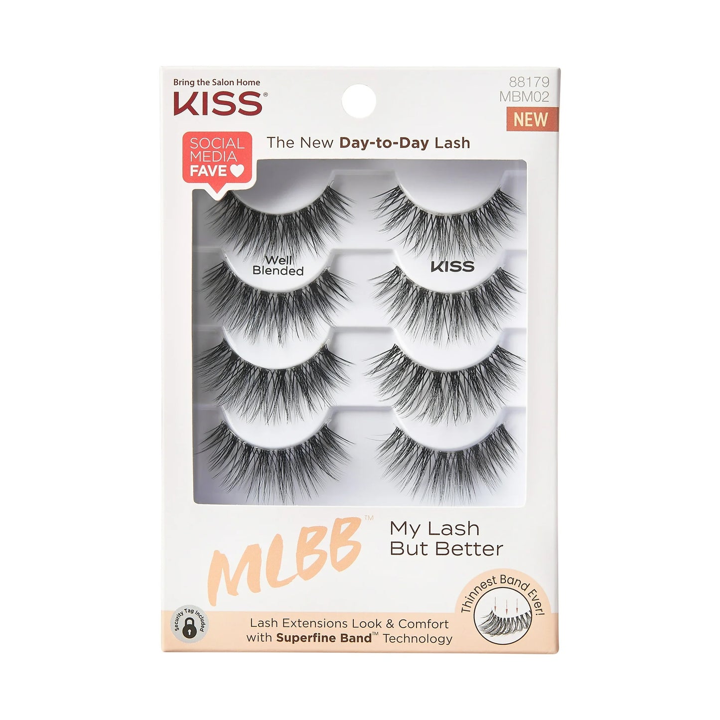 KISS My Lash But Better Fake Eyelashes Multipack, ‘Well Blended’, Black, 4 Pairs