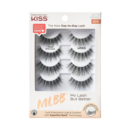 KISS My Lash But Better Fake Eyelashes Multipack, ‘Well Blended’, Black, 4 Pairs