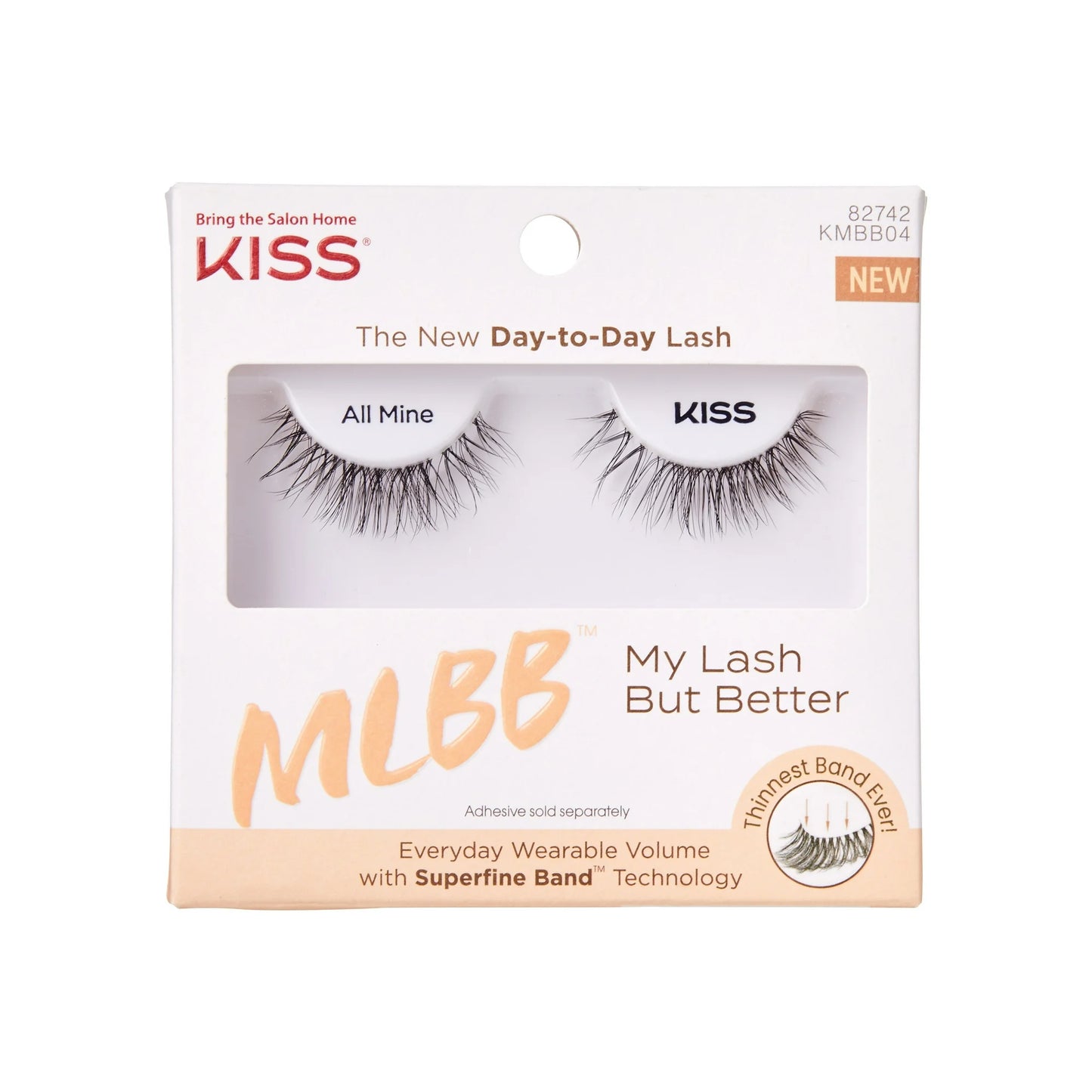 KISS My Lash But Better, False Eyelashes, All Mine, 10 mm, Black, 1 Pair