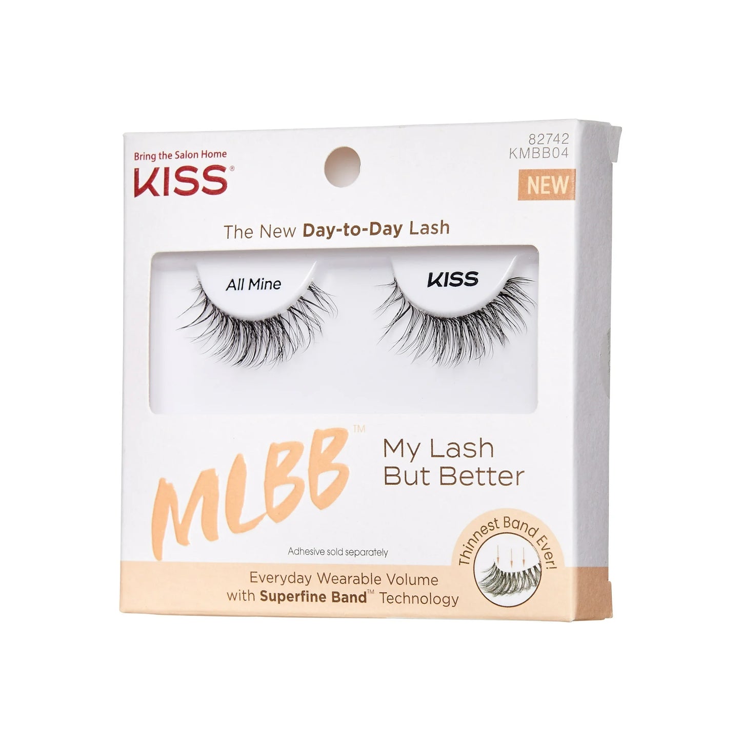 KISS My Lash But Better, False Eyelashes, All Mine, 10 mm, Black, 1 Pair