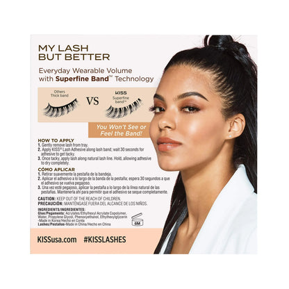 KISS My Lash But Better, False Eyelashes, All Mine, 10 mm, Black, 1 Pair