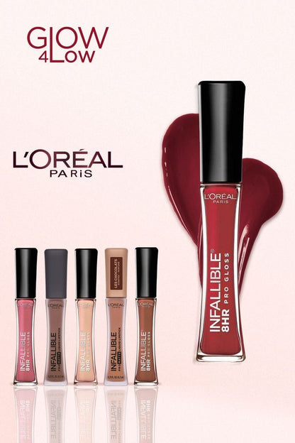 L'Oreal Paris Infallible 8 Hour Pro Hydrating Lip Gloss, Red Fatale