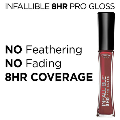 L'Oreal Paris Infallible 8 Hour Pro Hydrating Lip Gloss, Red Fatale