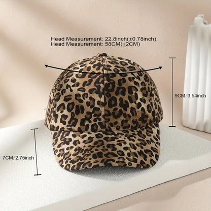 Leopard Print Baseball Cap Versatile Dad Hats Outdoor Sunshade Leisure Hat Suitable For Women