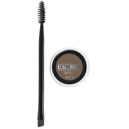 Maybelline Tattoo Studio Brow Pomade Long Lasting, Buildable, Eyebrow Makeup, Ash Brown, 0.11 oz