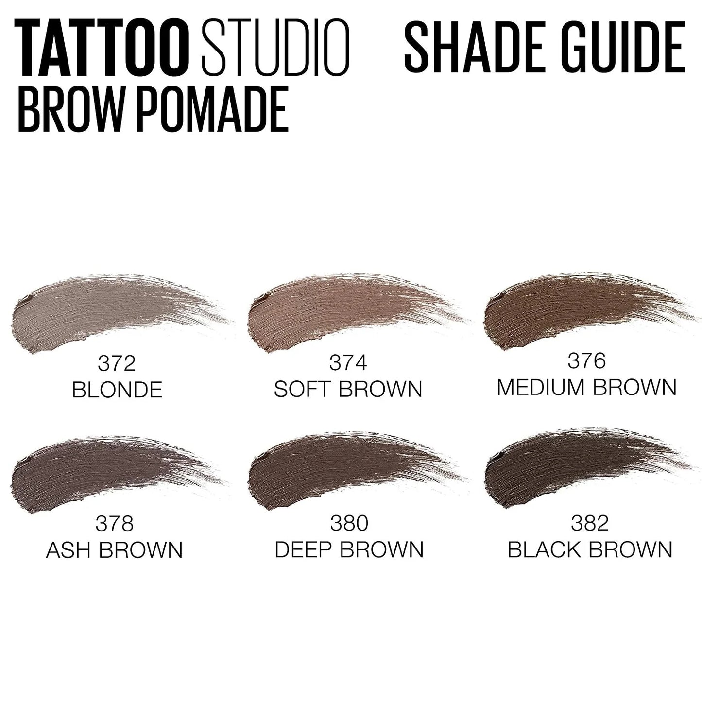 Maybelline Tattoo Studio Brow Pomade Long Lasting, Buildable, Eyebrow Makeup, Ash Brown, 0.11 oz