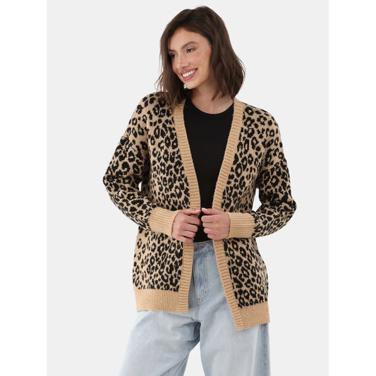 Jacquard Cardigan Sweater, Midweight, Women's