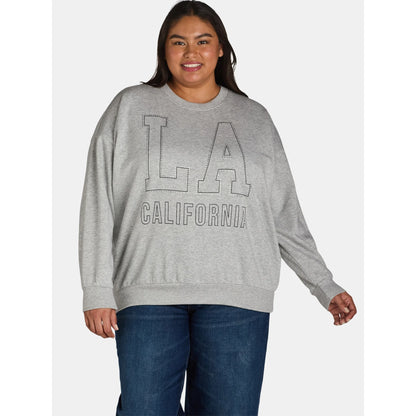 Women's Plus Size Graphic Crewneck Pullover Sweatshirt