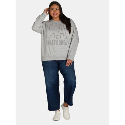 Women's Plus Size Graphic Crewneck Pullover Sweatshirt