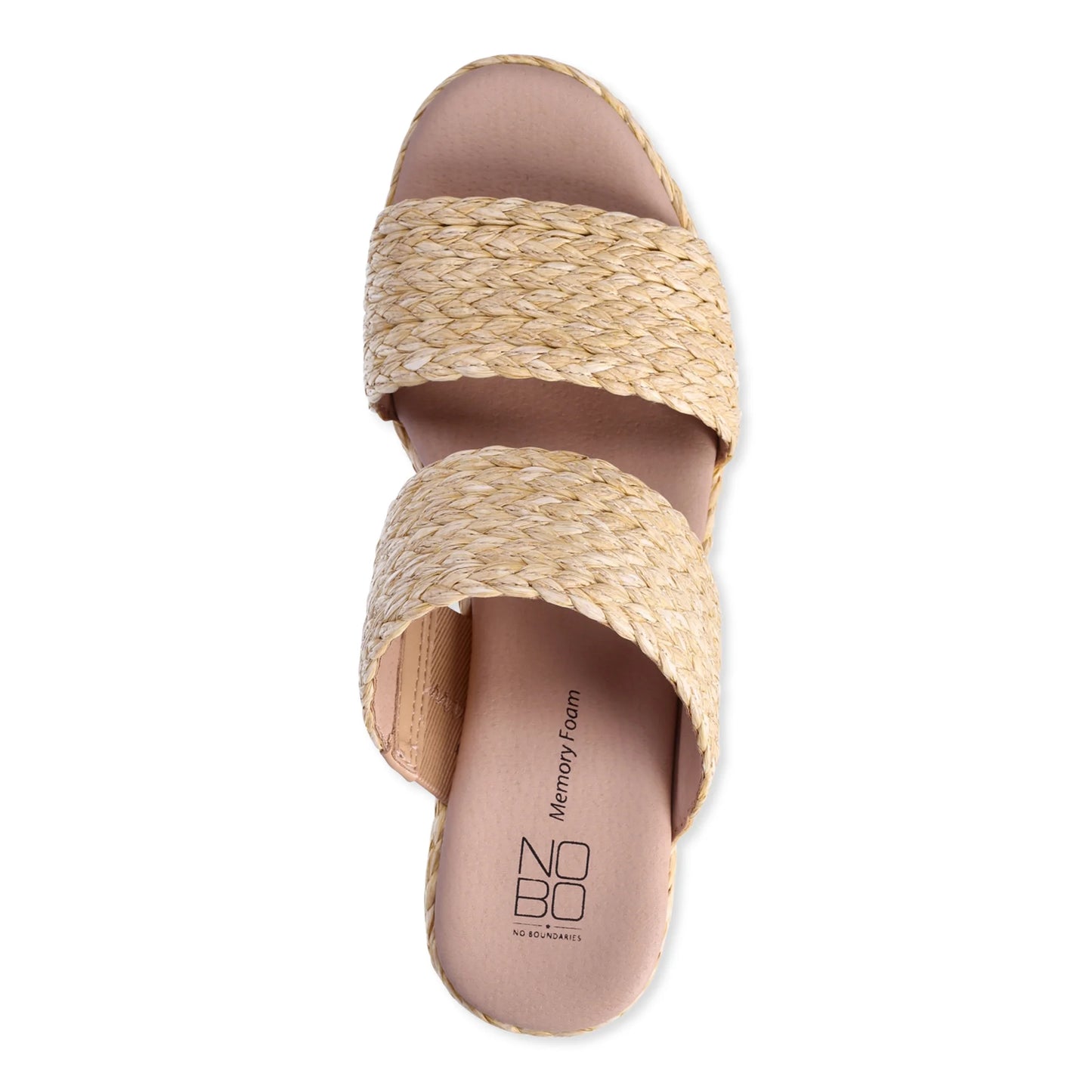 Women's Raffia Double Band Platform Sandals