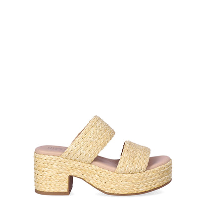 Women's Raffia Double Band Platform Sandals