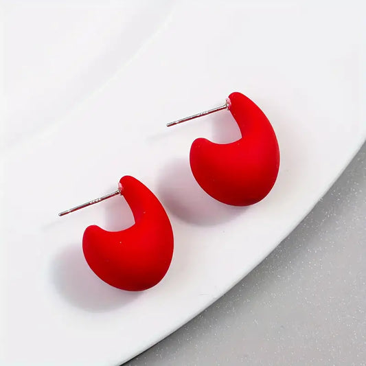 1 Pair Water Drop Resin Earrings, Small Acrylic Style, Korean Design, Fashionable Women's Accessories