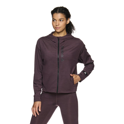 Reebok Women's Flex Cropped Peformance Jacket With Front Pockets