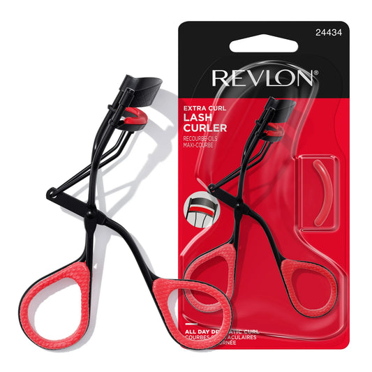 Revlon Extra Curl Lash Curler, All Day Dramatic Curl, No-Slip Finger Grips, 1 Count