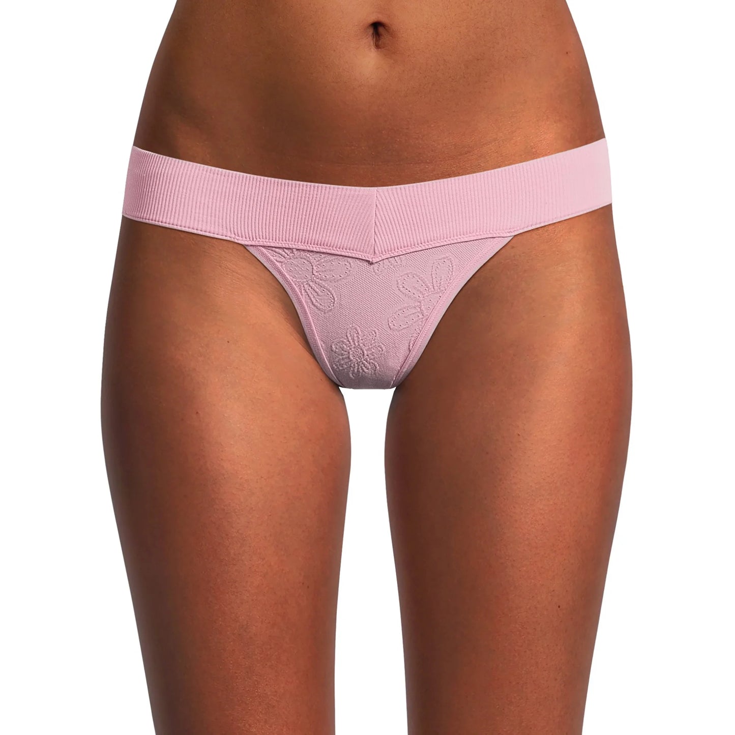 Seamless Ribbed Thong Panties, Women's and Women's Plus