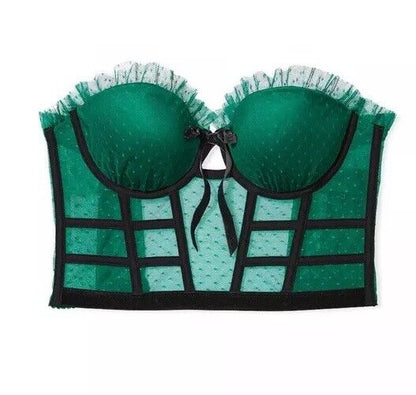 Victoria's Secret Strapless Dotted Mesh Corset Top Limited Edition