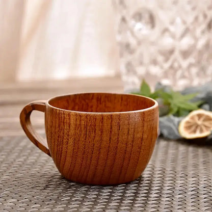 Taza de té y café sostenible de madera de dátil roja con asa: aislada, irrompible y reutilizable