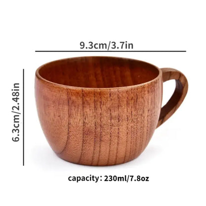 Taza de té y café sostenible de madera de dátil roja con asa: aislada, irrompible y reutilizable