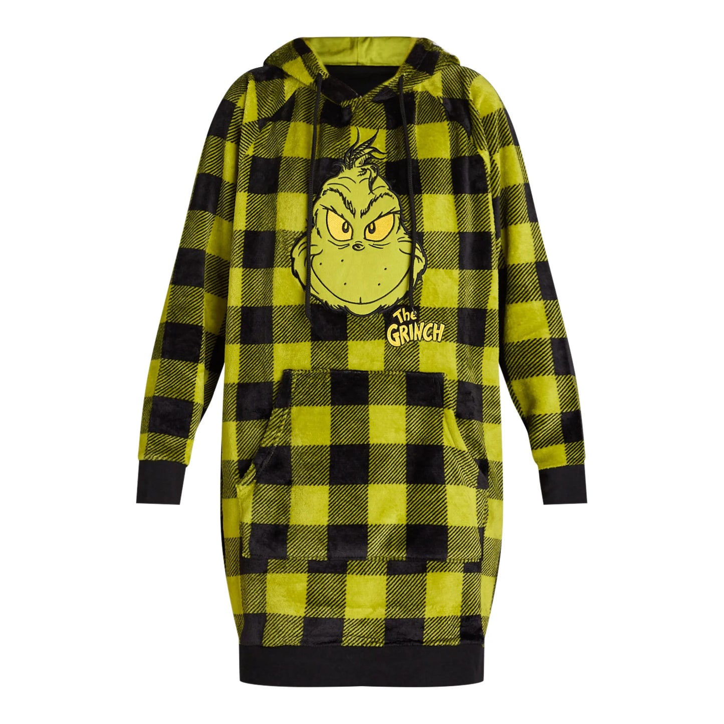 Vestido feminino gráfico The Grinch com capuz