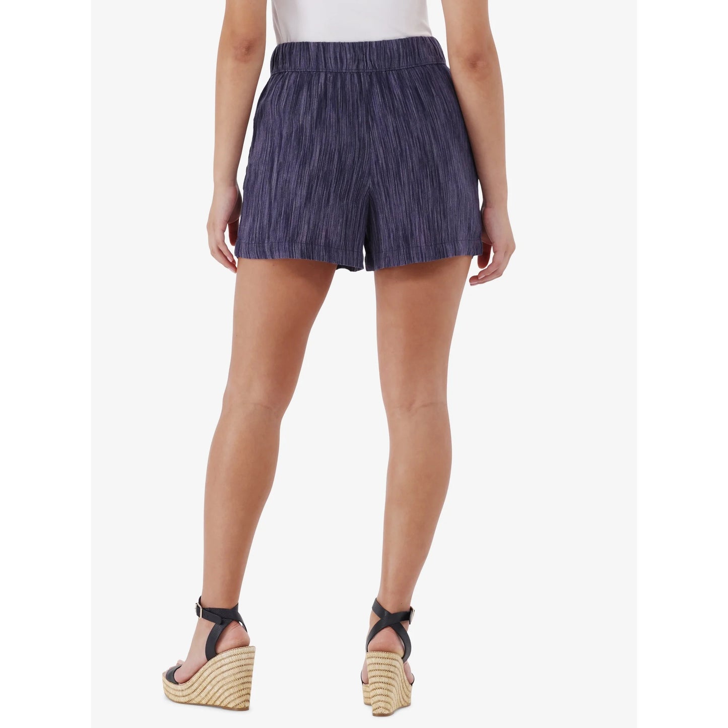 Shorts femininos de linho misto, comprimento interno de 8,9 cm