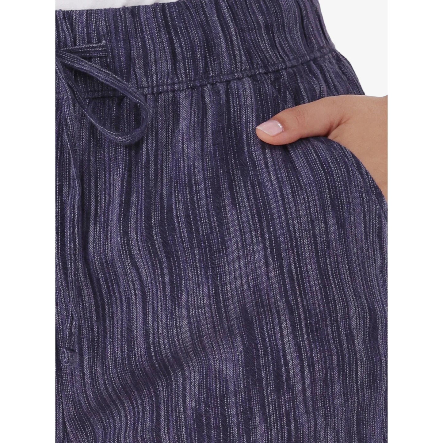 Shorts femininos de linho misto, comprimento interno de 8,9 cm