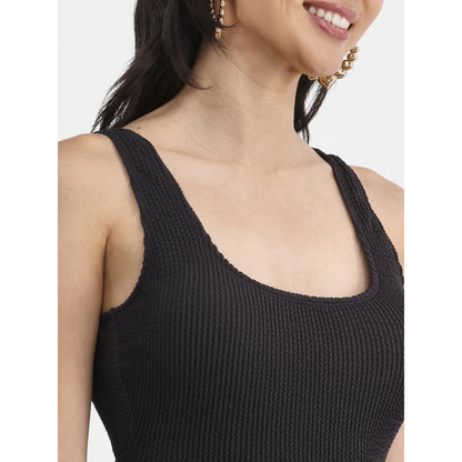 Traje de baño de una pieza con diseño de espiga y arrugado para mujer